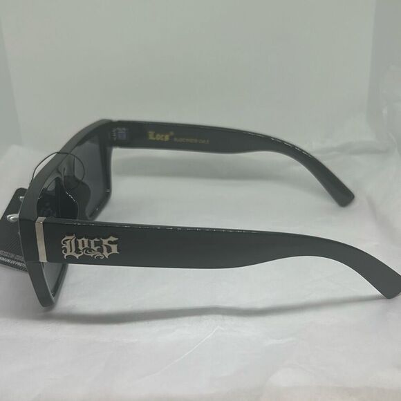 LOCS Gangster Style Sunglasses – Classic Black Frame – UV Protection - Picture 2 of 3